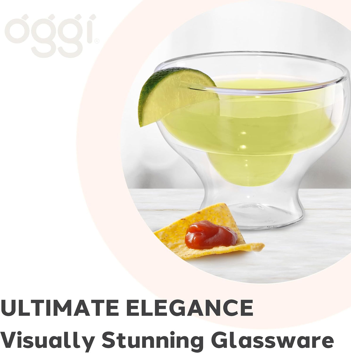 Oggi Set of 2 Double-Wall Margarita Glasses – 300 ml