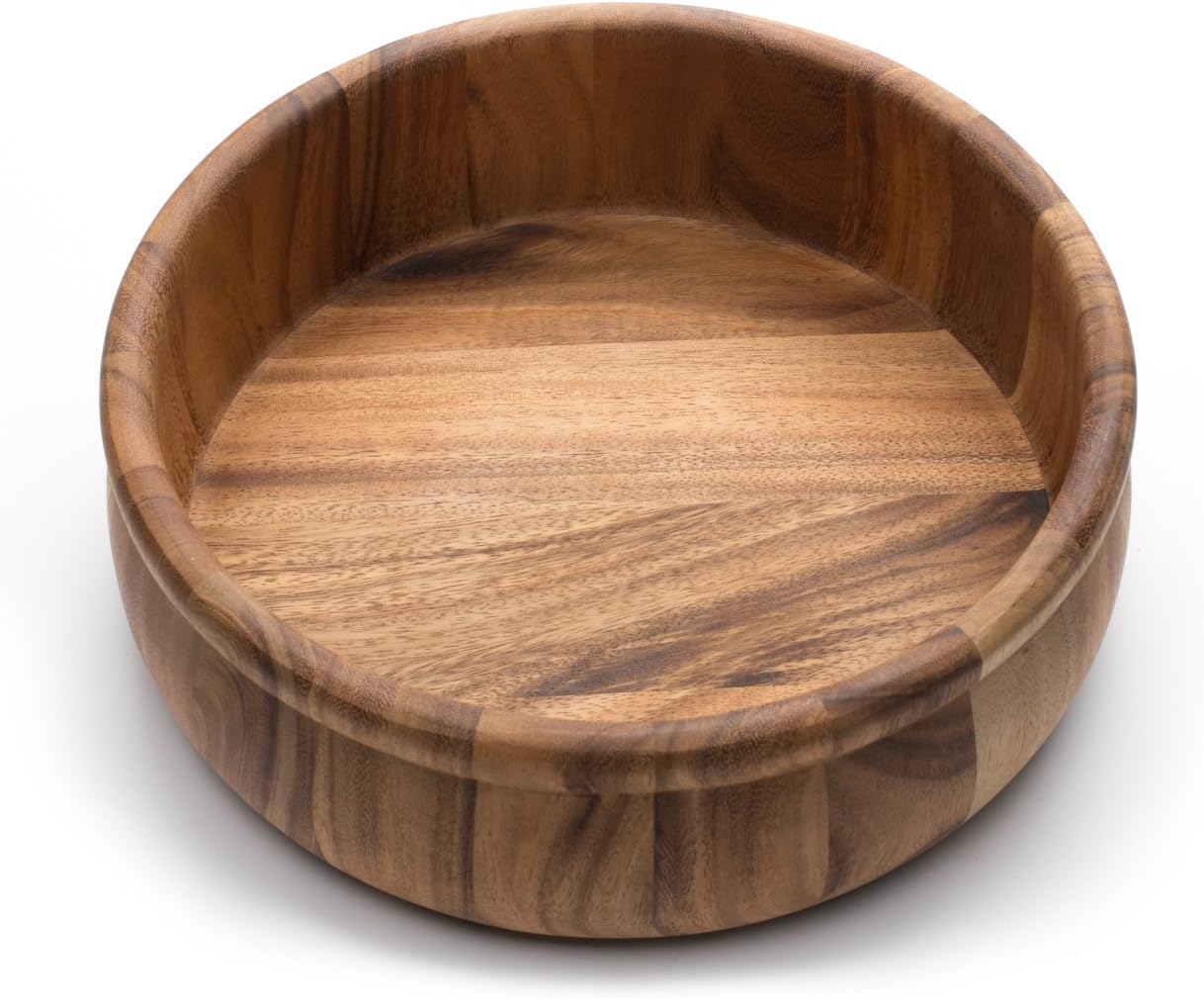 Ironwood Bead Rim Salad Bowl – Large Acacia Wood