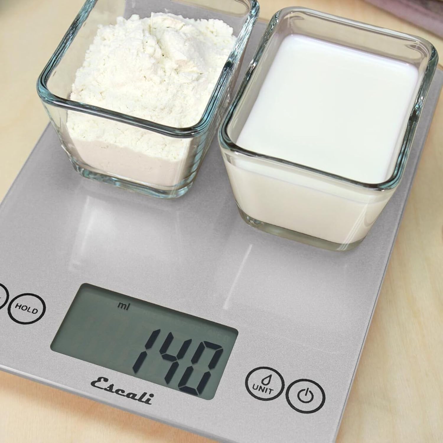 Escali Arti Digital Glass Kitchen Scale Shiny Silver