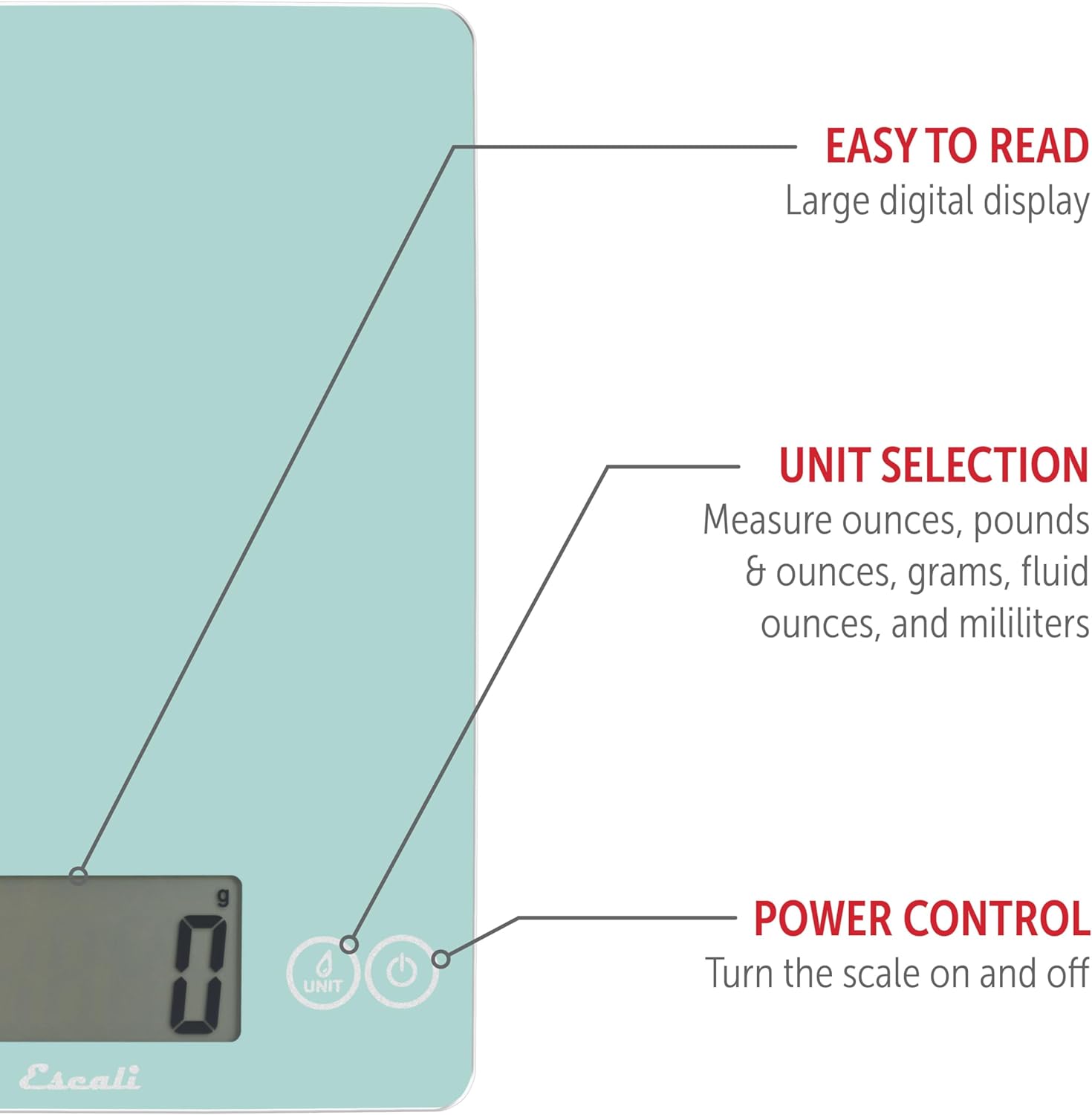 Escali Arti Classic Glass Digital Scale – Classic Teal