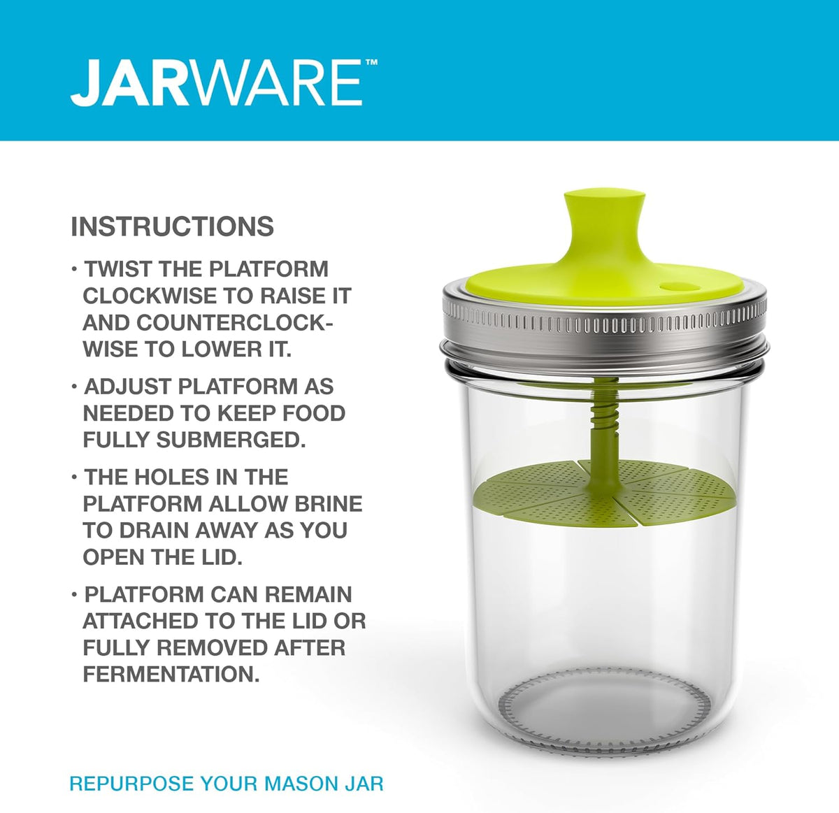 Jarware Wide Mouth Fermenting Lid