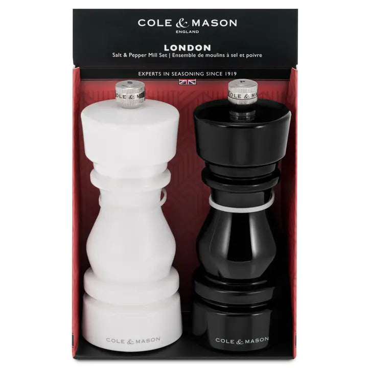 Cole & Mason London Salt/Pepper Mill Gift Set - Black & White
