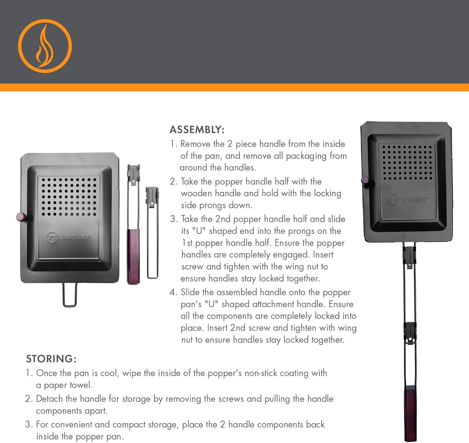 Outset Grill Popcorn Popper Tray – BBQ Popcorn Maker with Lid