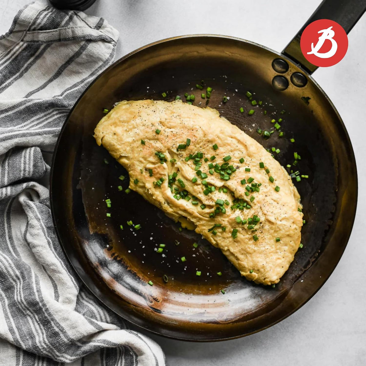 De Buyer Mineral B Element Omelette Fry Pan – 24 cm