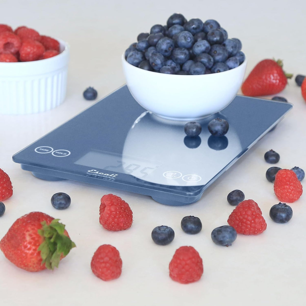 Escali Arti Digital Glass Kitchen Scale Blue Mirage