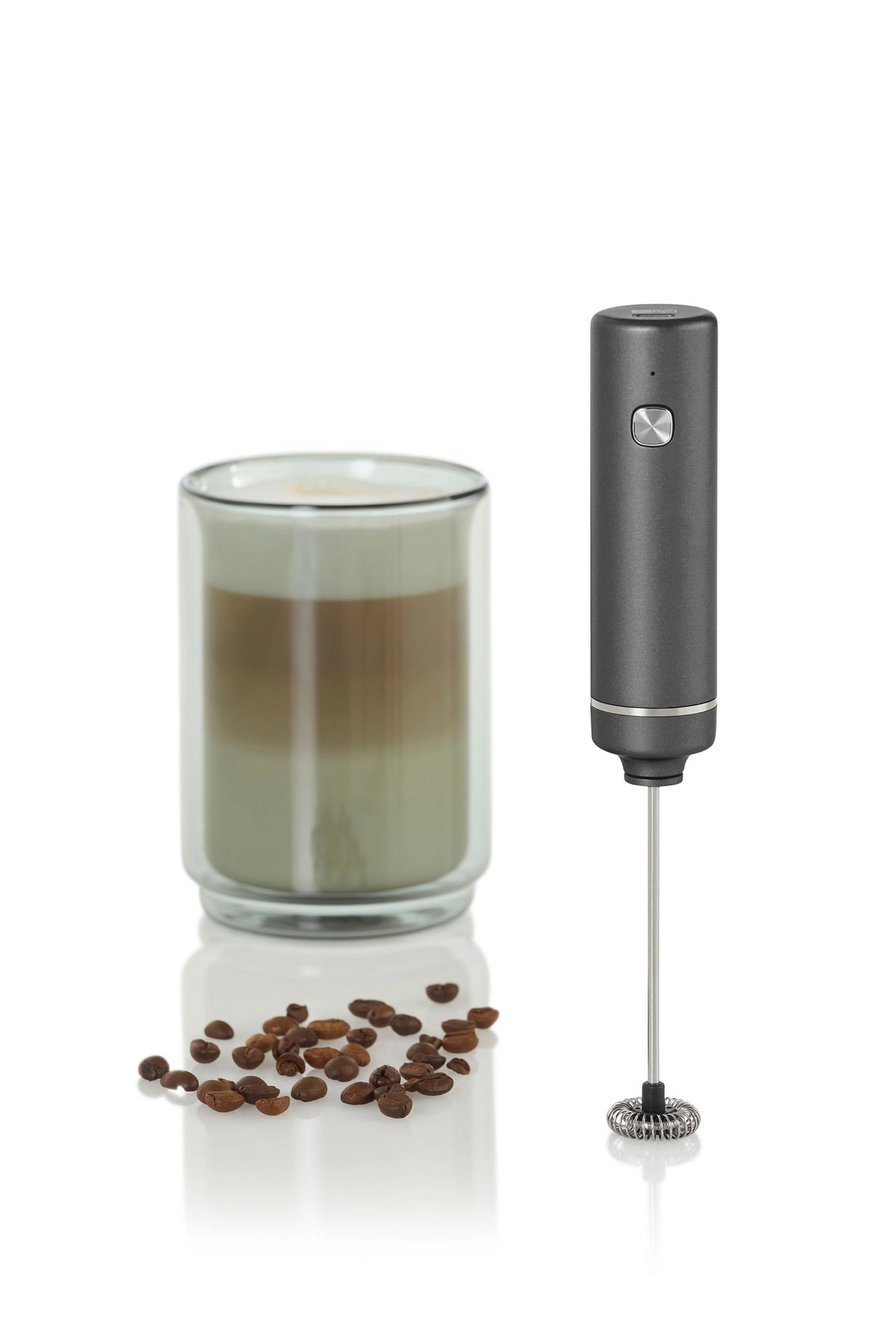 AdHoc Moro Electric USB Milk & Sauce Frother – Dark Grey