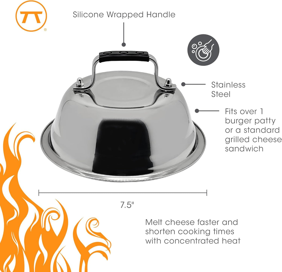 Outset 7.5" Stainless Steel Burger Melting Dome