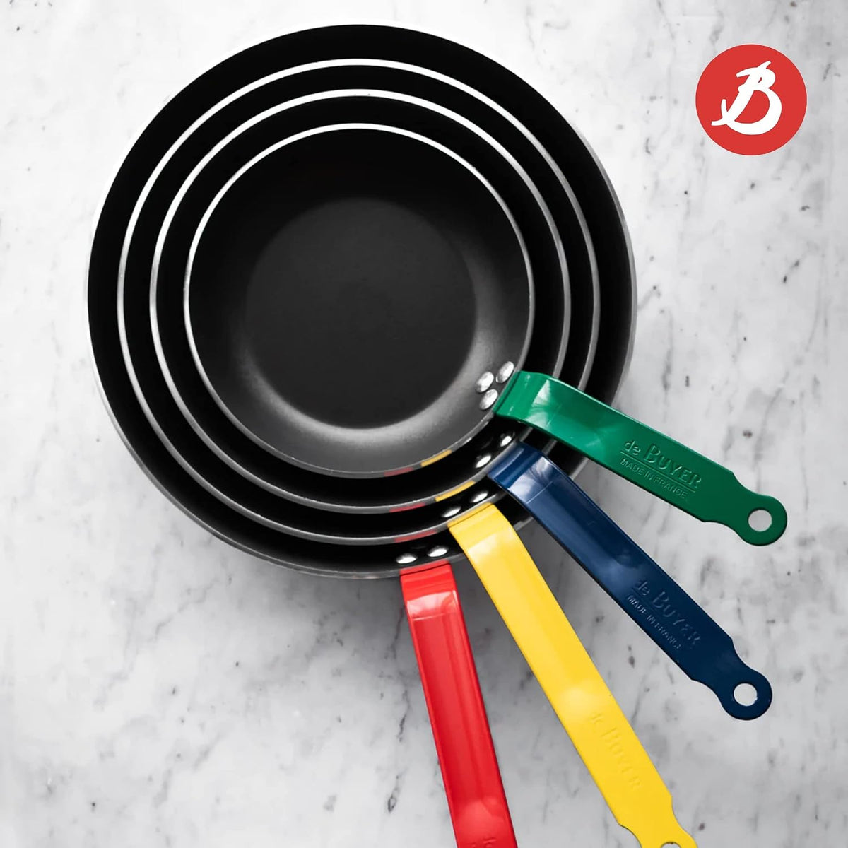 De Buyer Choc Round Non-Stick Fry Pan with Blue Handle – 28 cm