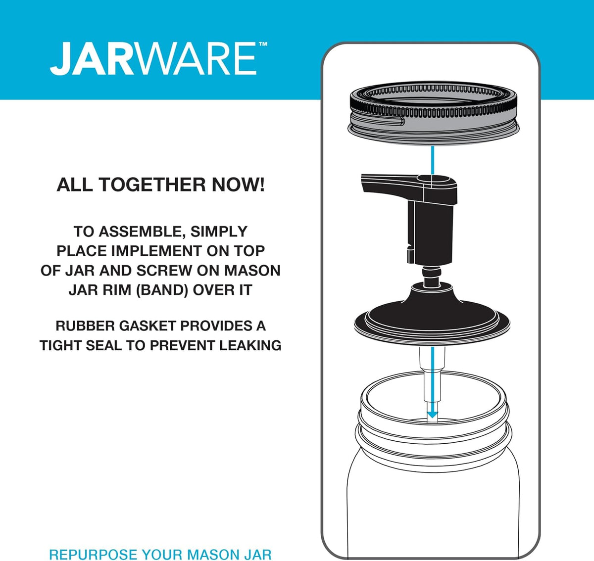 Jarware White Foam Soap Pump