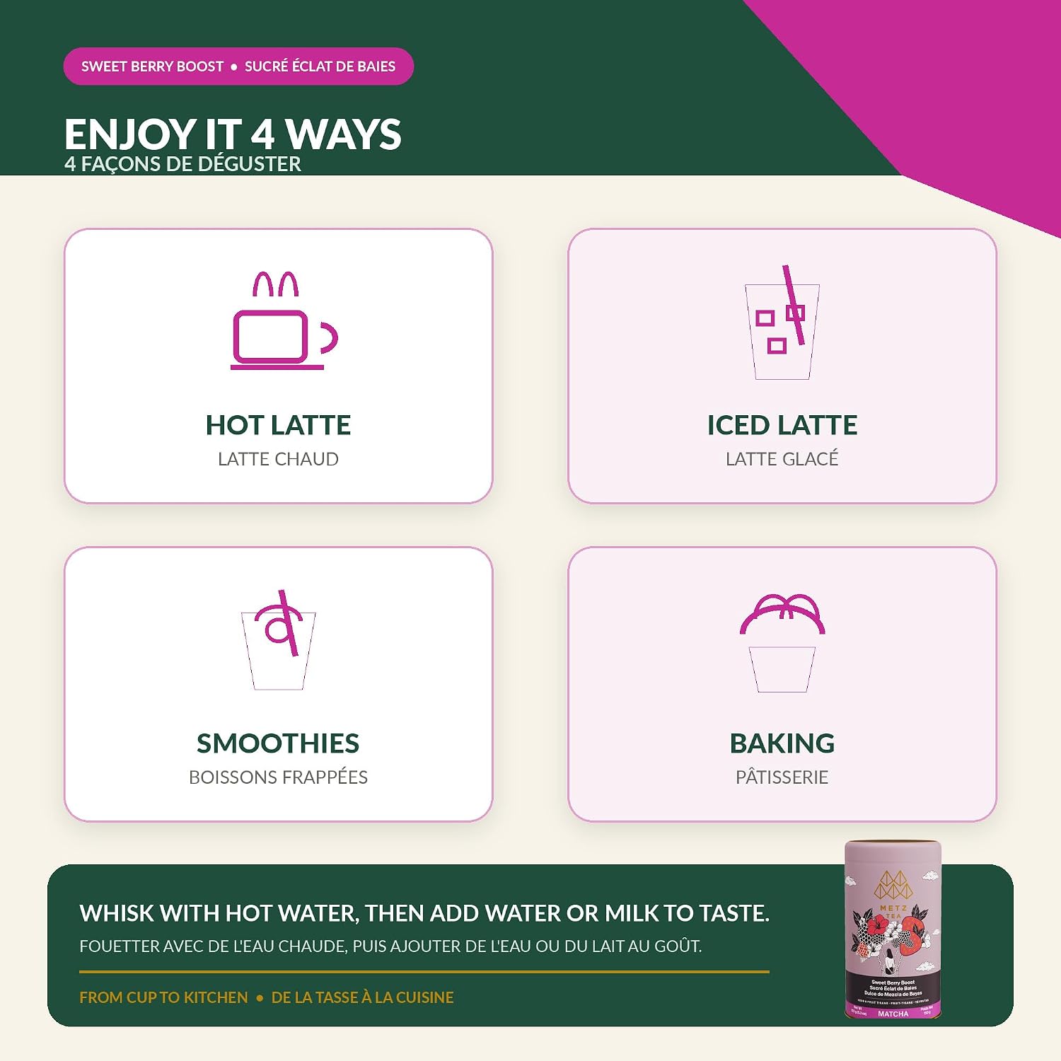 Metropolitan Tea Sweet Matcha Berry Boost Herbal Tea
