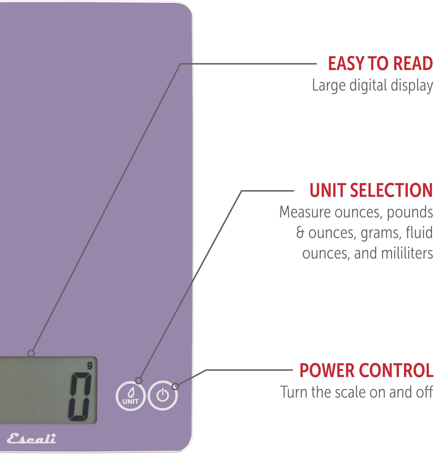 Escali Arti Classic Glass Digital Scale – Classic Violet