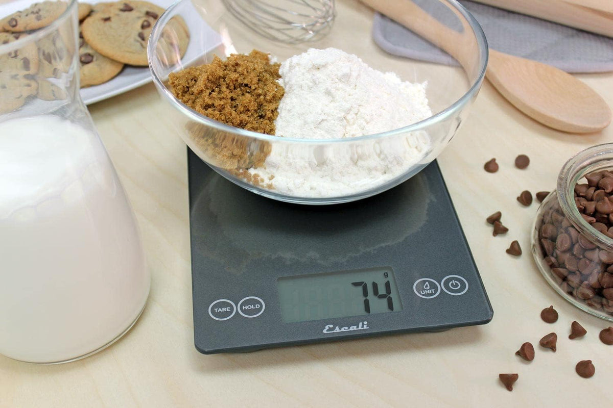 Escali Arti Digital Glass Kitchen Scale Gray Storm