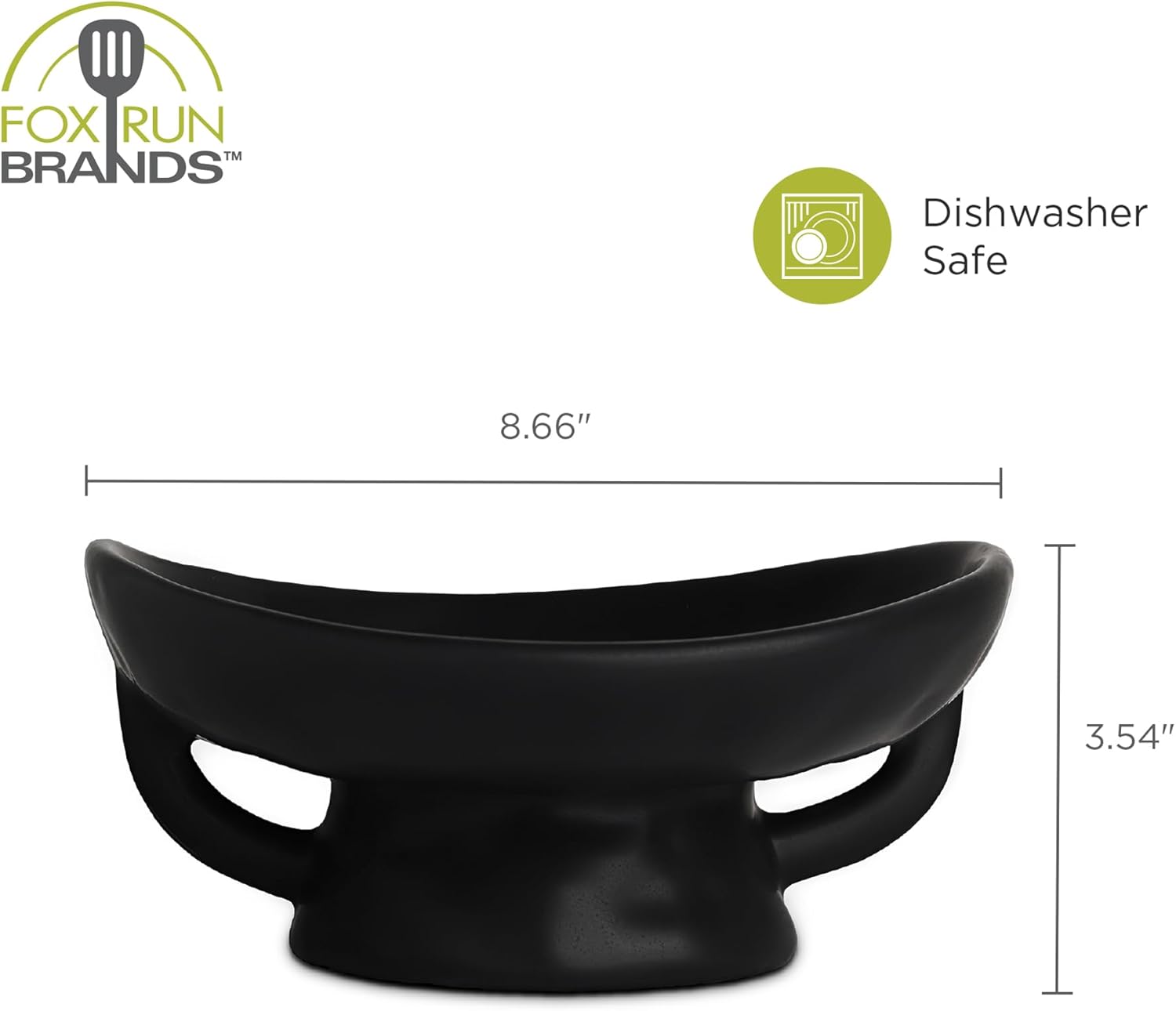 Fox Run Ceramic Fruit Bowl Black