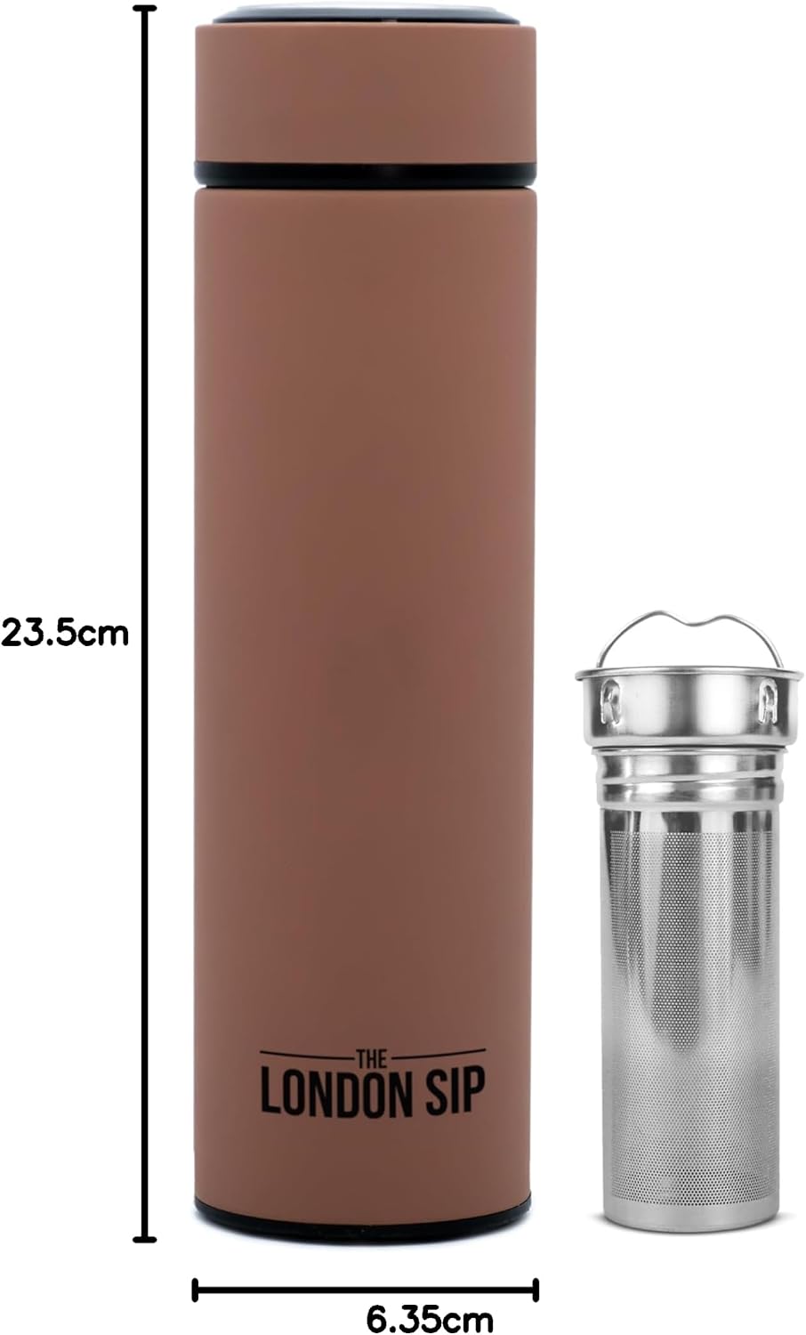 London Sip Tea Infuser Bottle – Mocha Brown – 16 oz