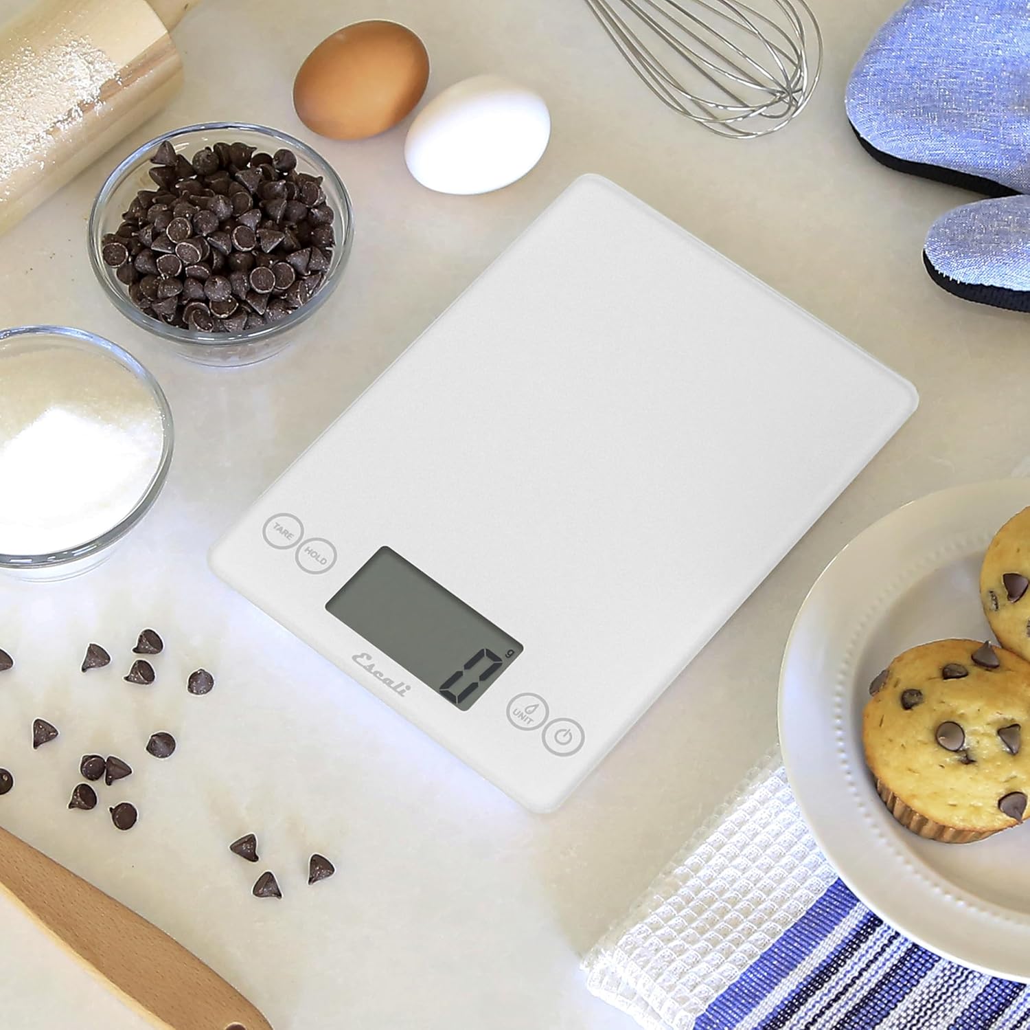 Escali Arti Digital Glass Kitchen Scale Frost White