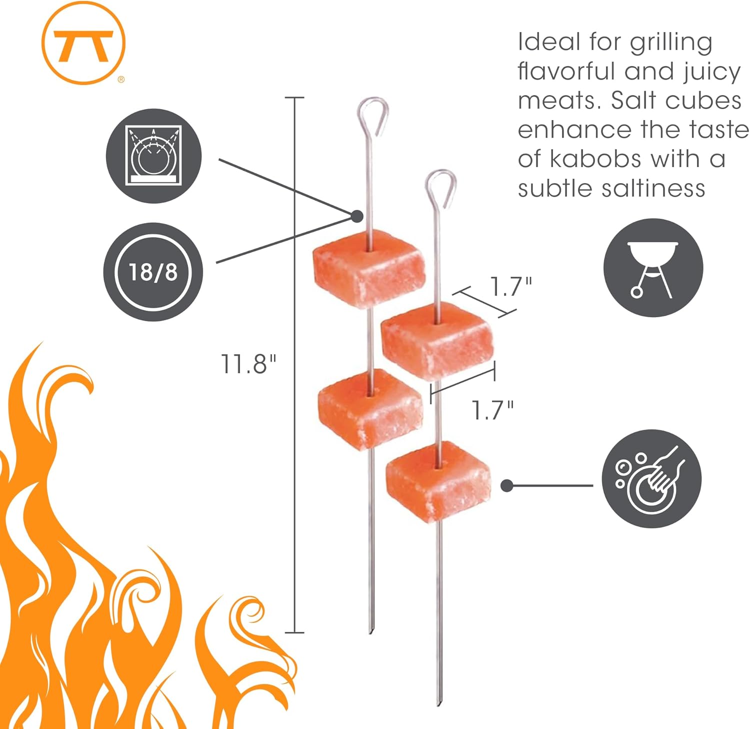 Outset Himalayan Salt Cube Skewers Set