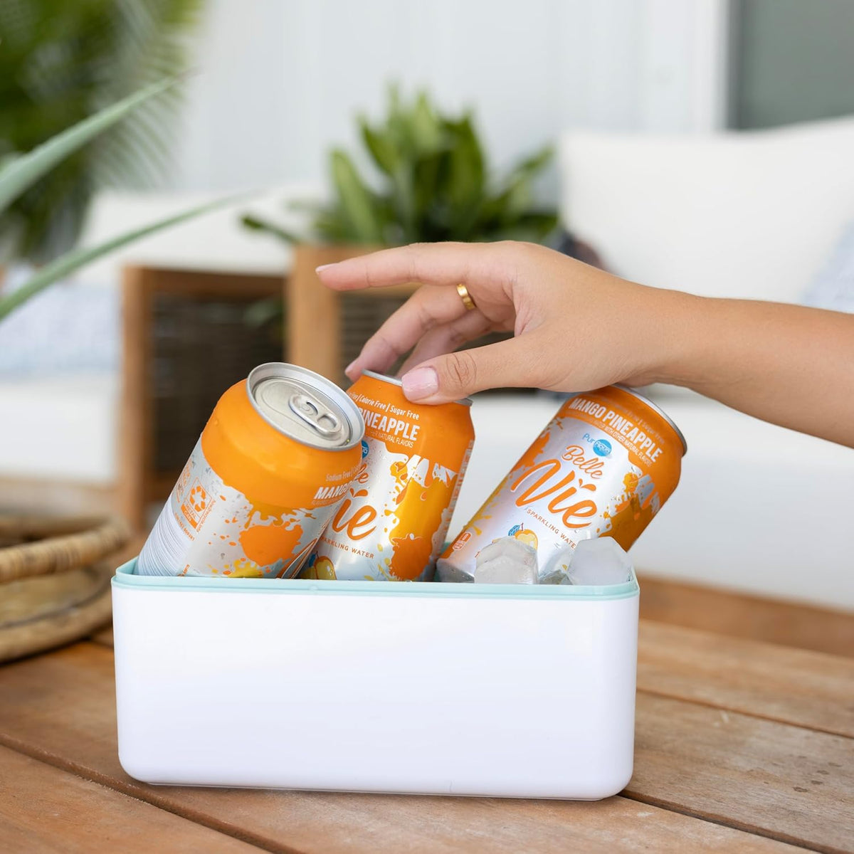 Outset Hex Ice Bucket with Ice Cube Mold