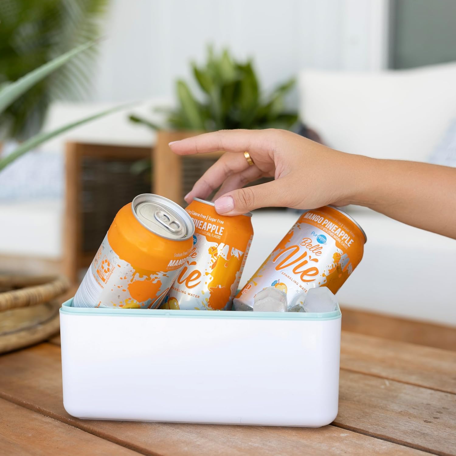 Outset Hex Ice Bucket with Ice Cube Mold