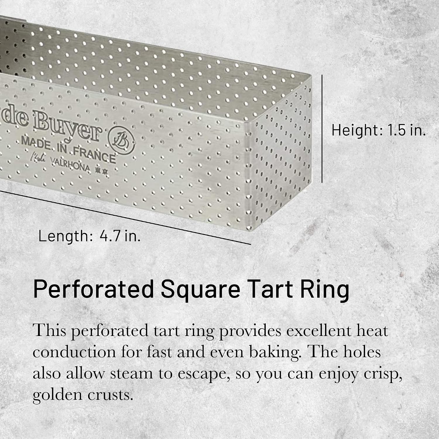 De Buyer Regular Perforated Pastry Ring – 2.75 x 1.5 Inch