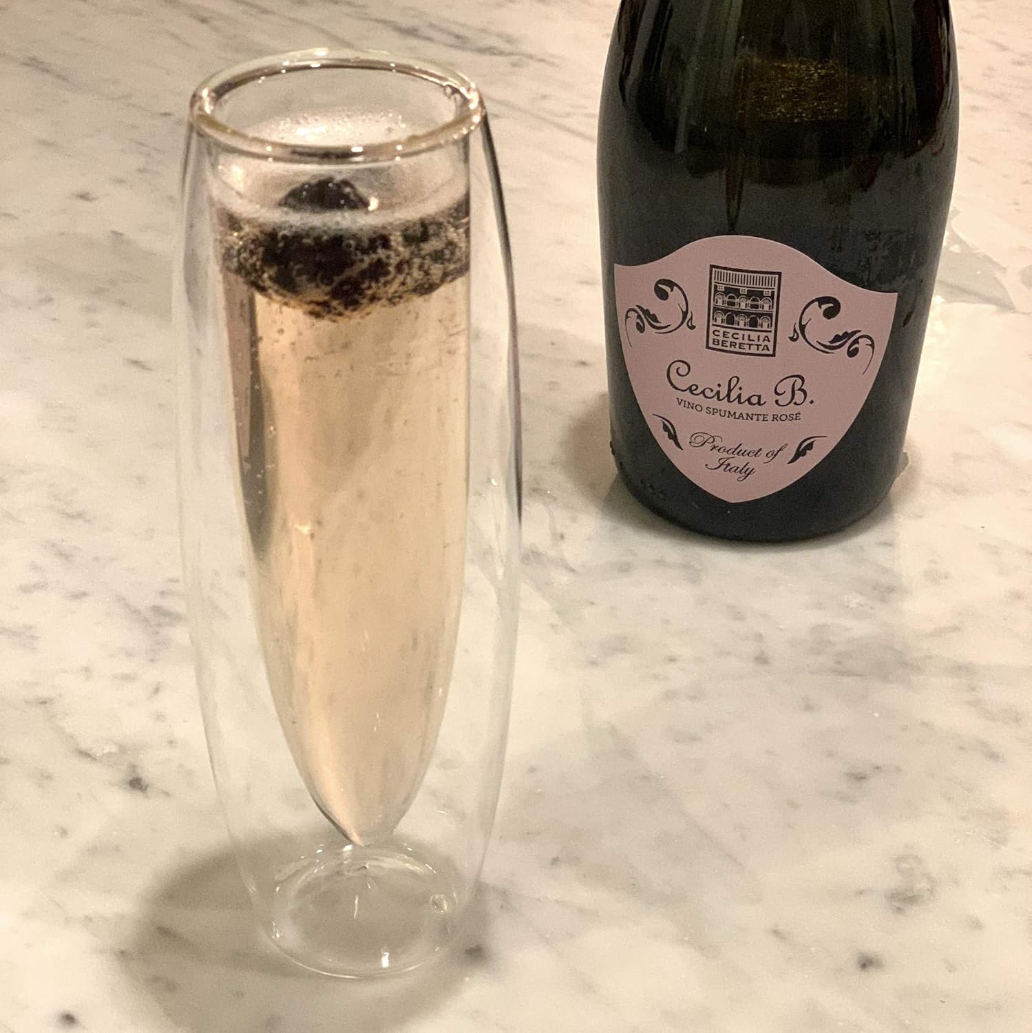 Outset Double Wall Stemless Champagne Flutes Set of 2 – Borosilicate