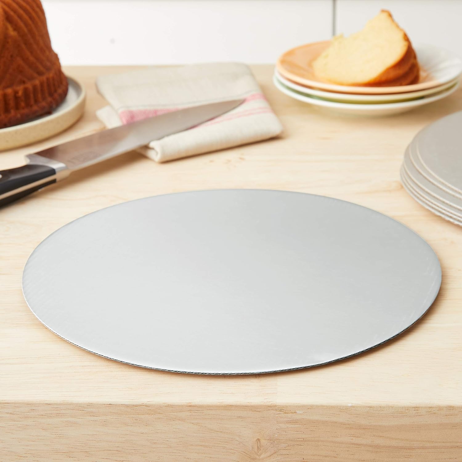 Fox Run Round Silver Cake Base 10" Set of 12