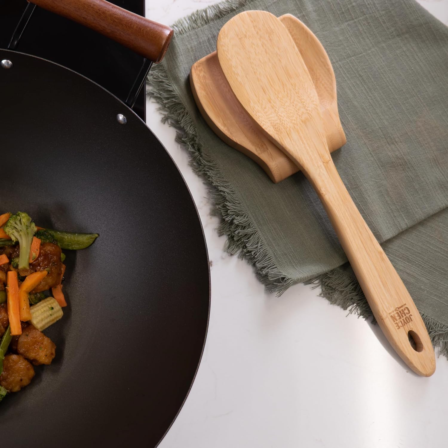Joyce Chen All-Purpose Burnished Bamboo Spatula – 13-Inch