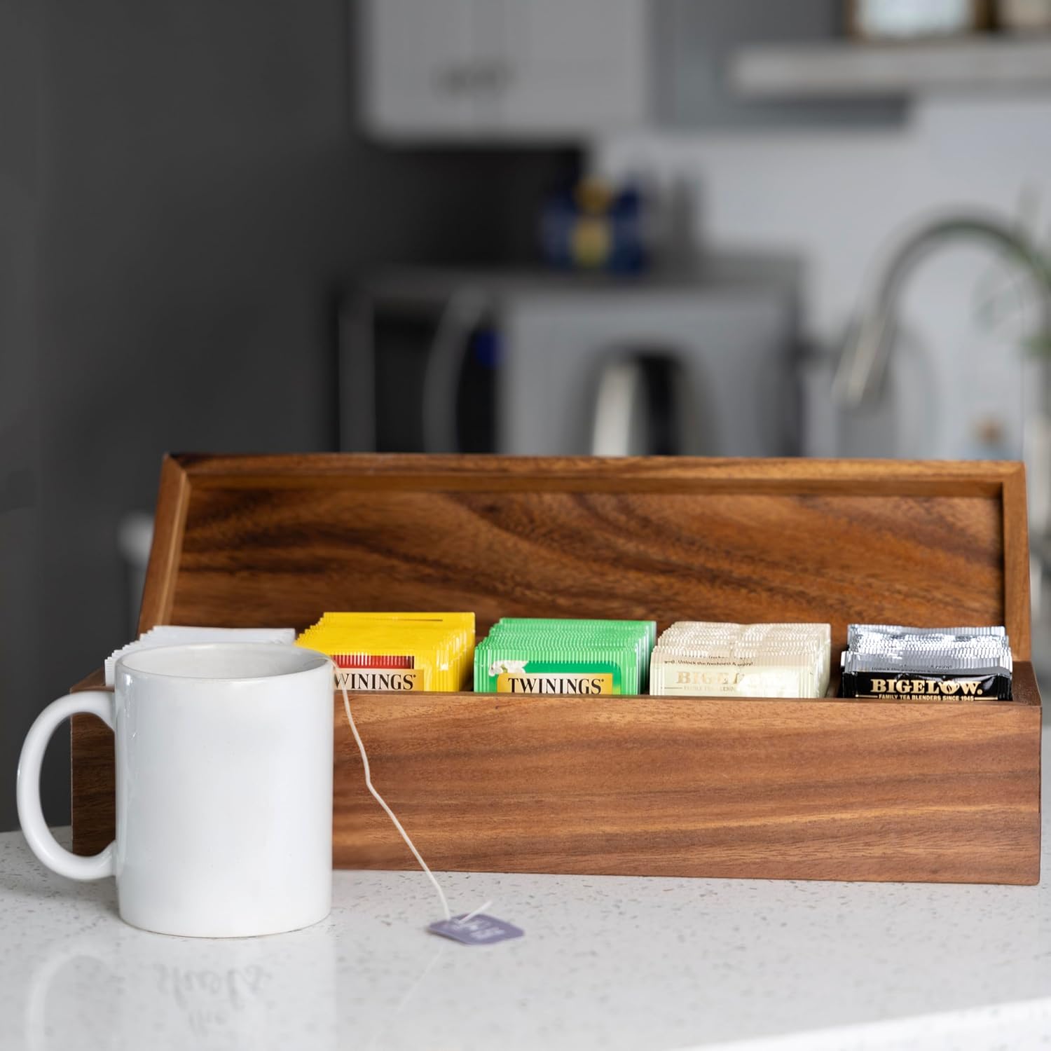 Ironwood Acacia Wood Townhouse Tea Storage Box