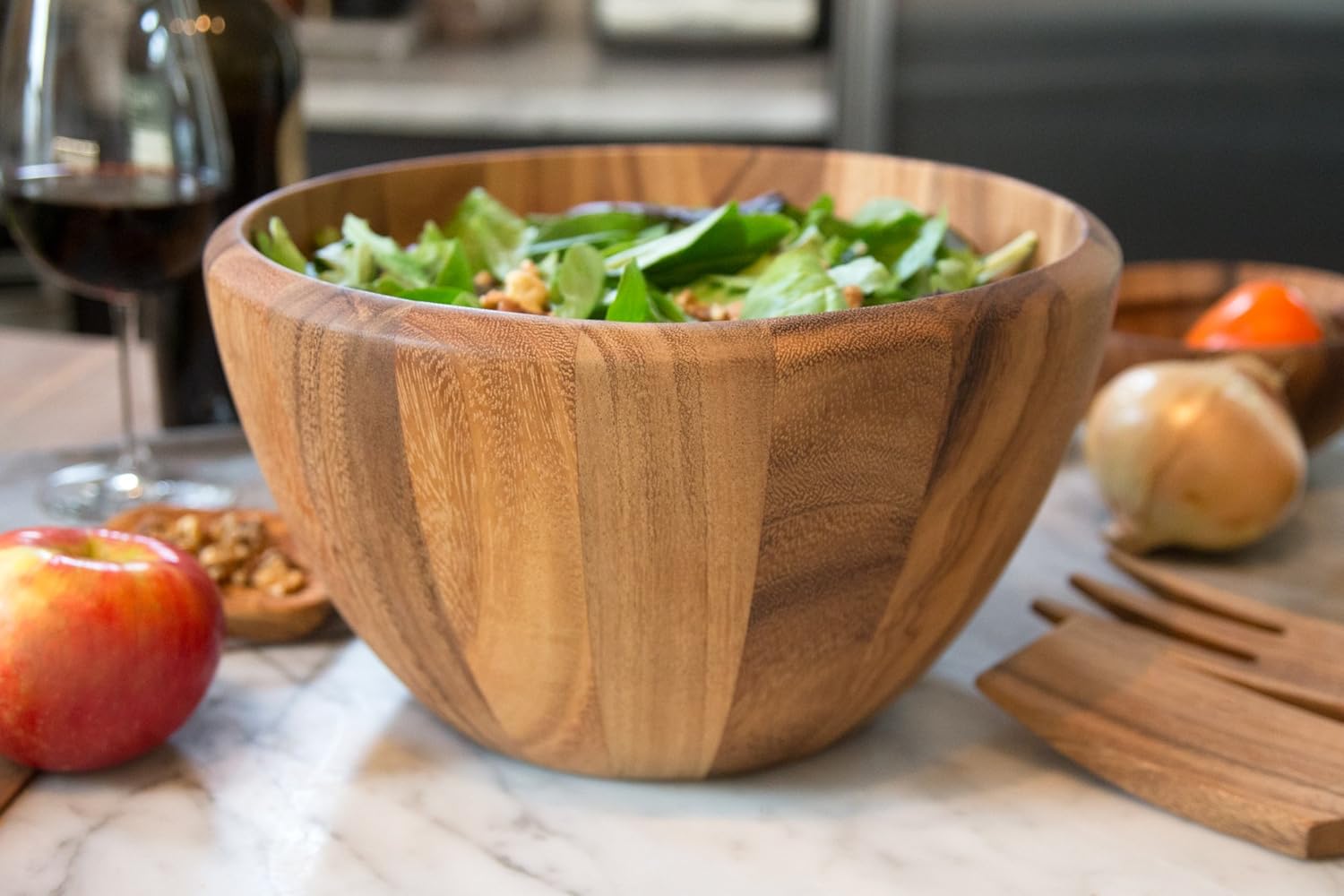 Ironwood Extra Large Acacia Wood Salad Serving Bowl