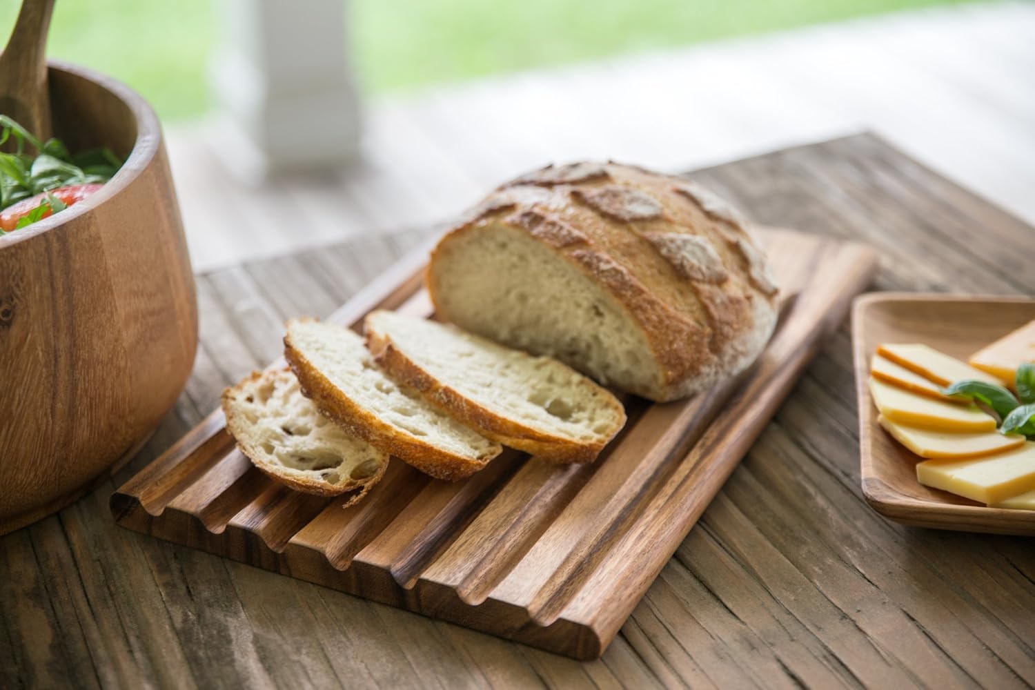 Ironwood Sweep-Off Acacia Wood Bread Cutting Board