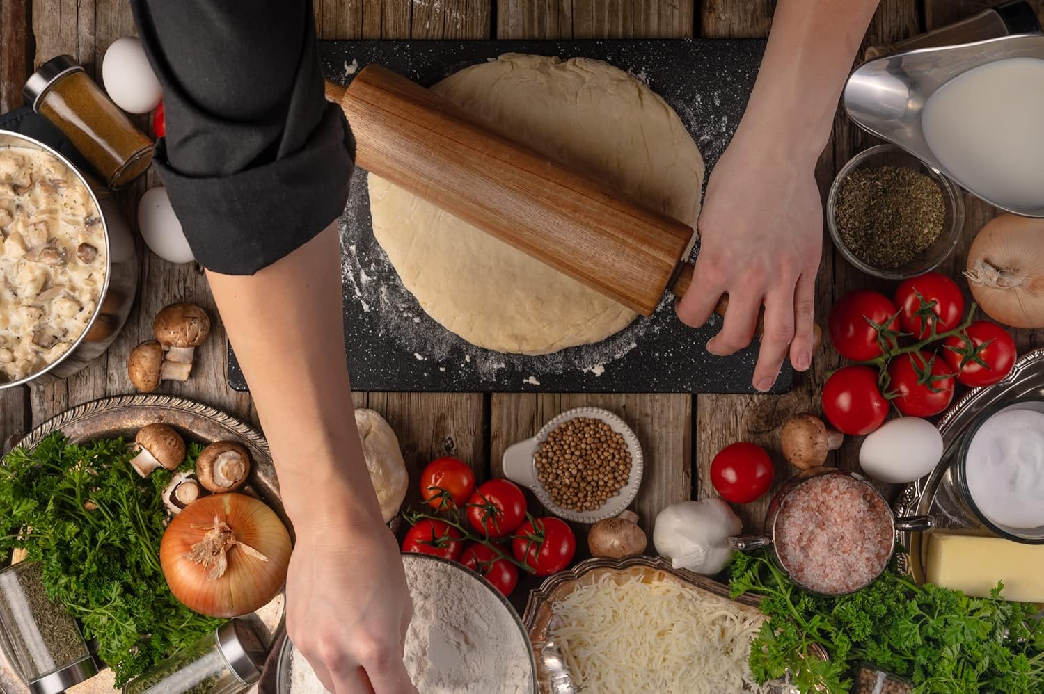 Rolling Pin – 12" / 30.5 cm Barrel, Acacia Wood