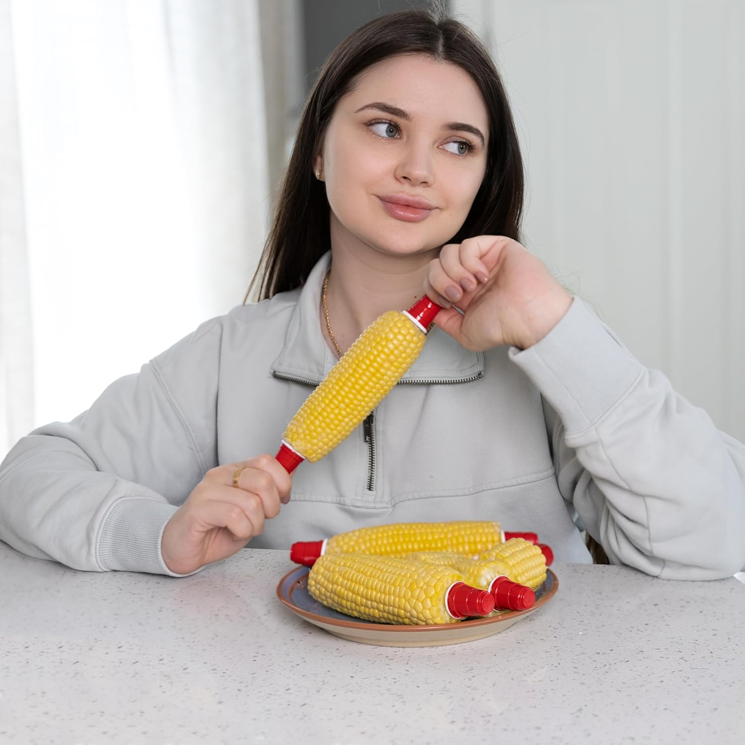 Outset Red Party Cup Corn Holders – 8 Piece Set