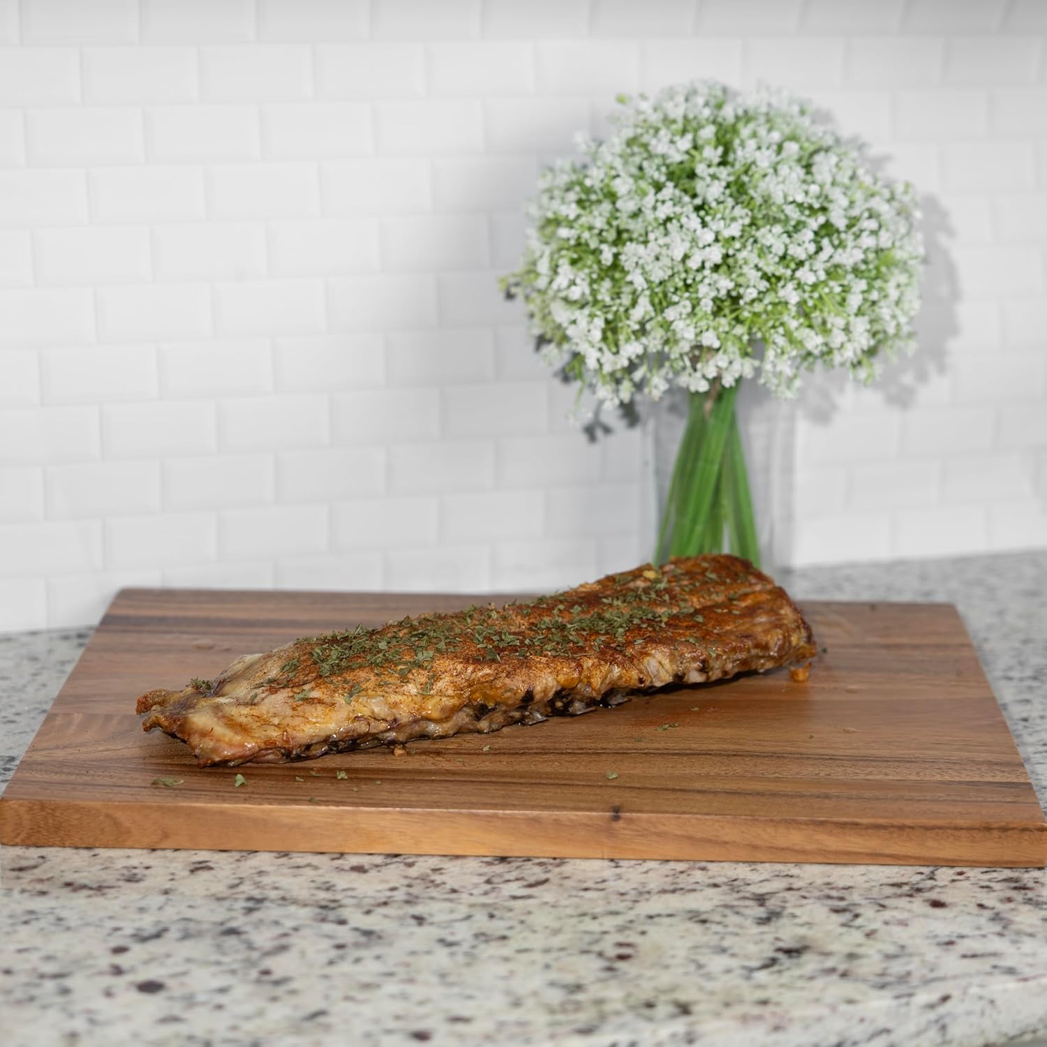 Ironwood Osterbotten Rectangular Acacia Wood Carving Board with Juice Groove