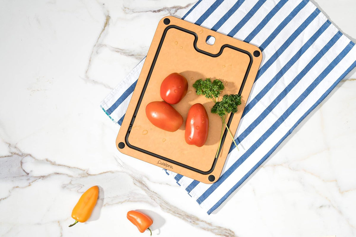 Cuisipro Fibre Wood Board with Silicone Feet – 30.5 x 22.9 x 0.6 cm – Natural Cuisipro by Kitchen Niche