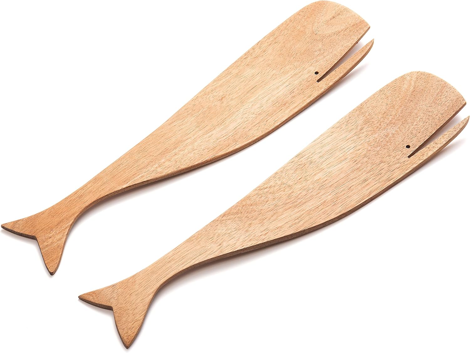 Ironwood Acacia Wood Whale Salad Servers