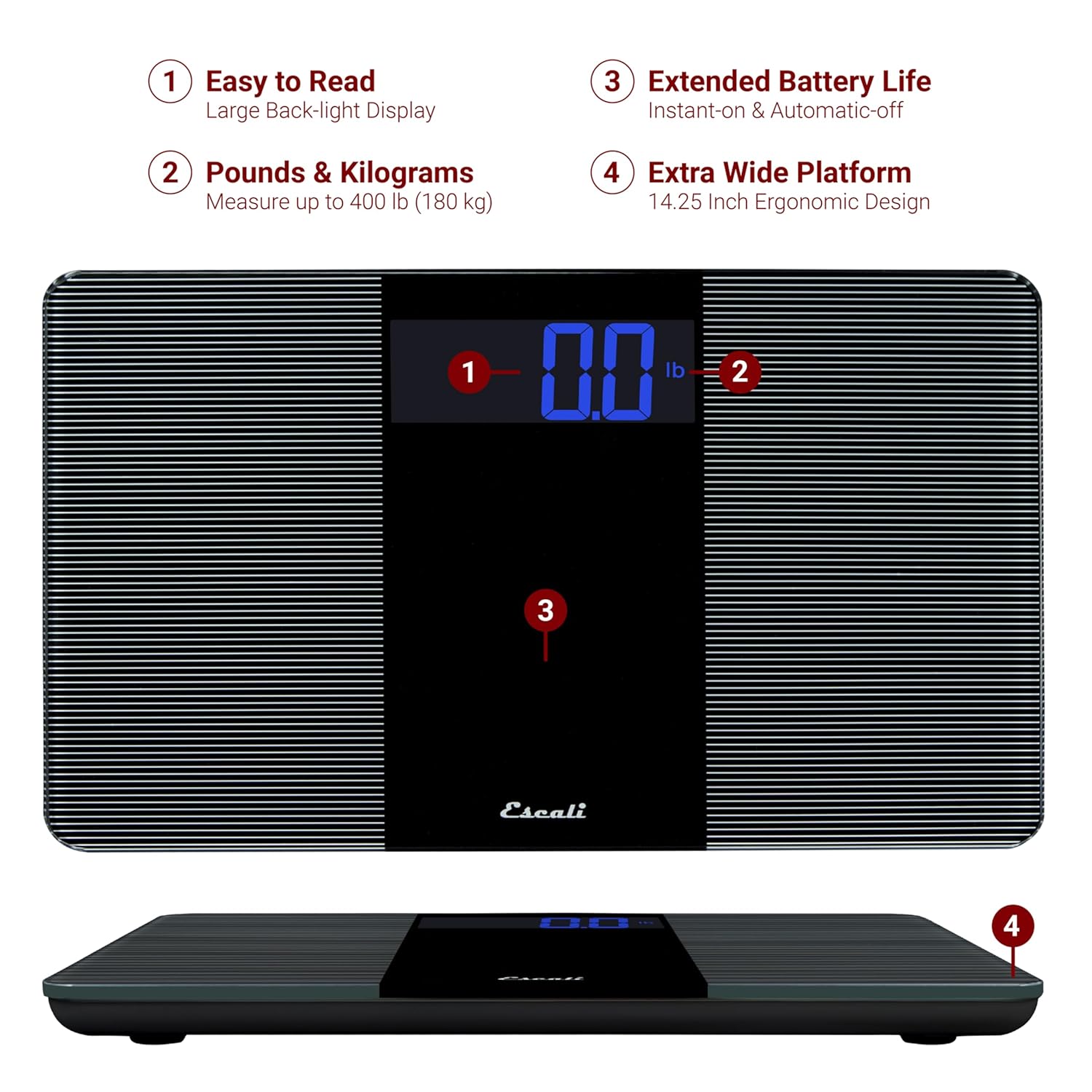 Escali Extra Wide Bathroom Scale