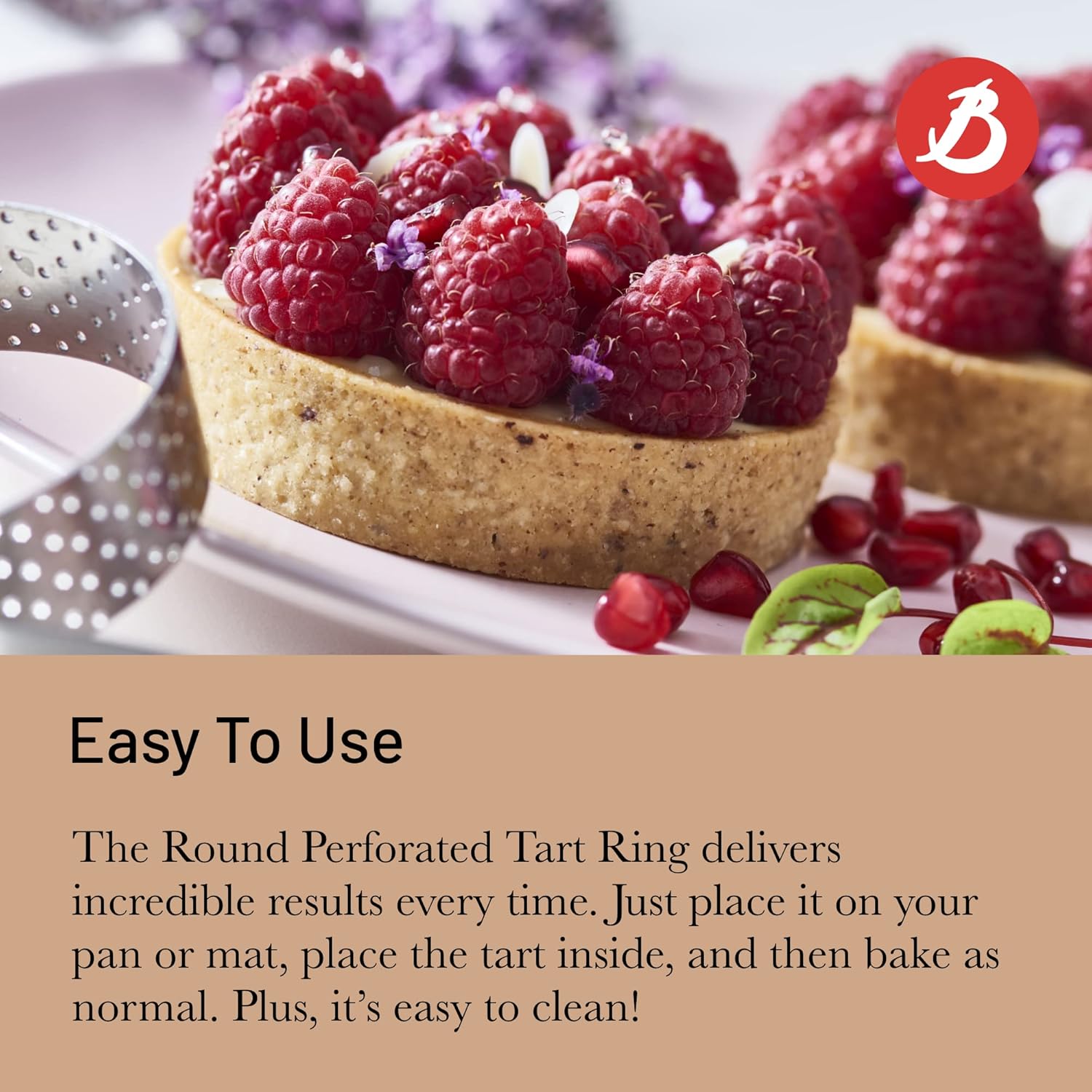 De Buyer Mini Perforated Tart Ring – 7.5 cm x 2 cm