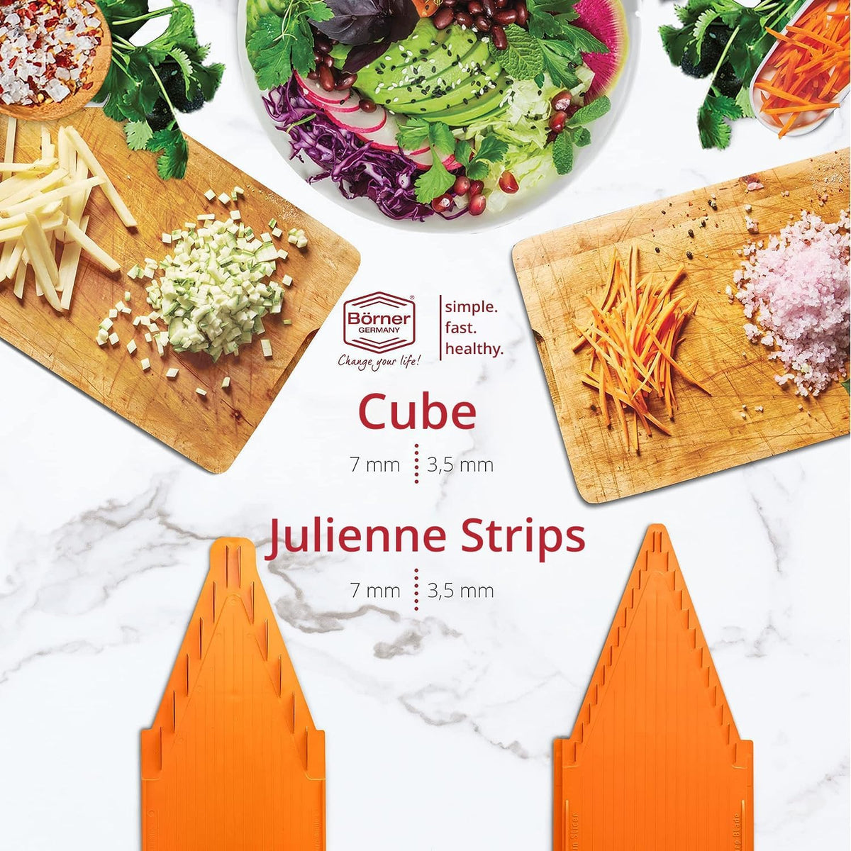 Swissmar Borner V-Slicer Plus Mandoline Slicer – Orange