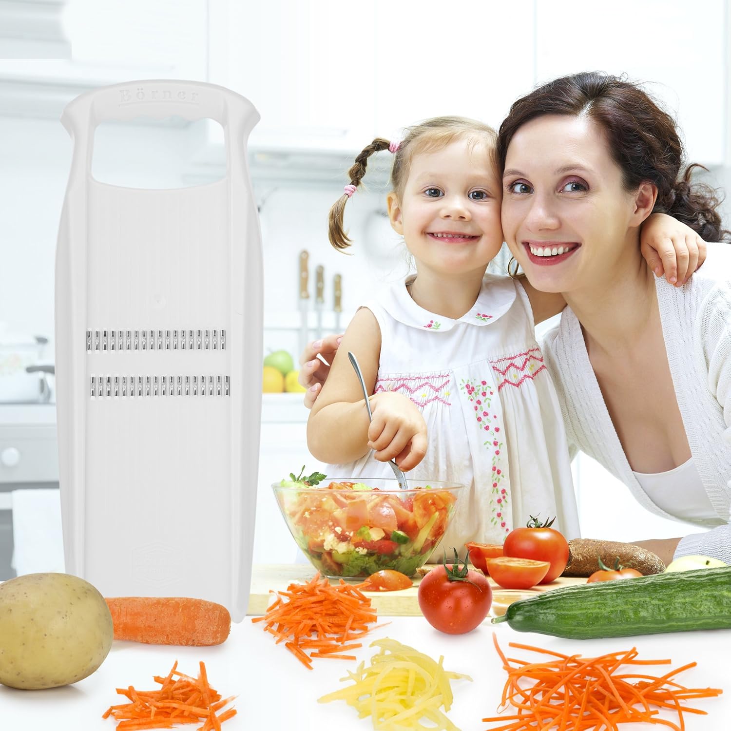 Swissmar Borner PowerLine Thin Julienne Mandoline Slicer – White by Kitchen Niche