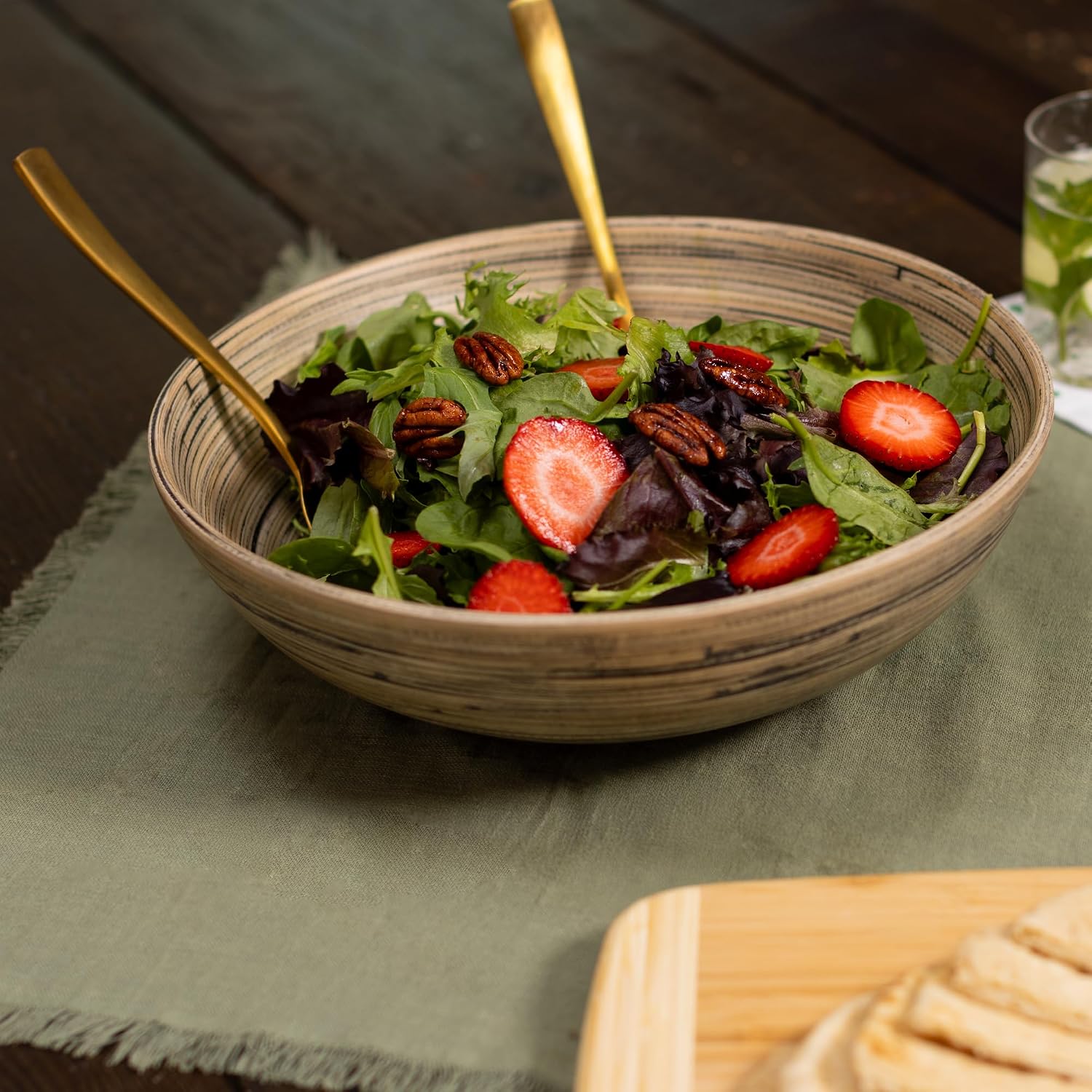 Joyce Chen Lexa Bamboo Salad Bowl – Black – 12 Inch – Set of 2