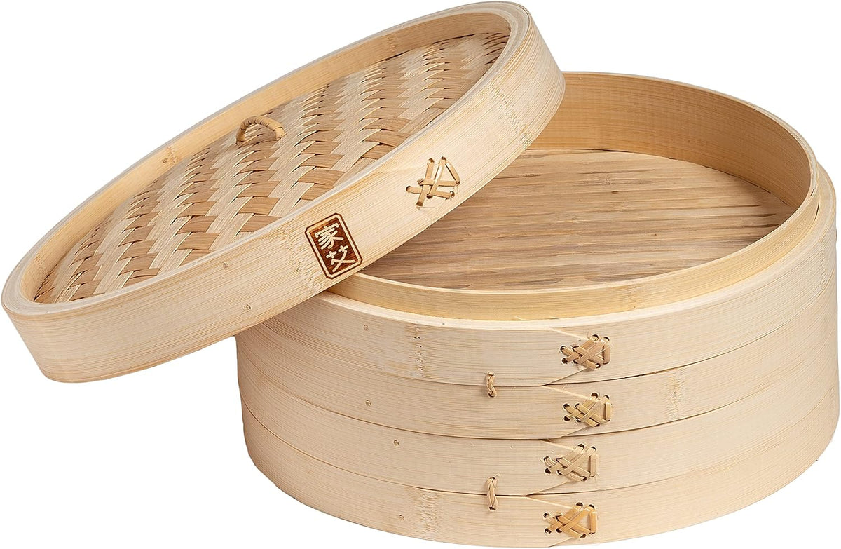 Joyce Chen 2-Tier Bamboo Steamer Baskets, 12-Inch