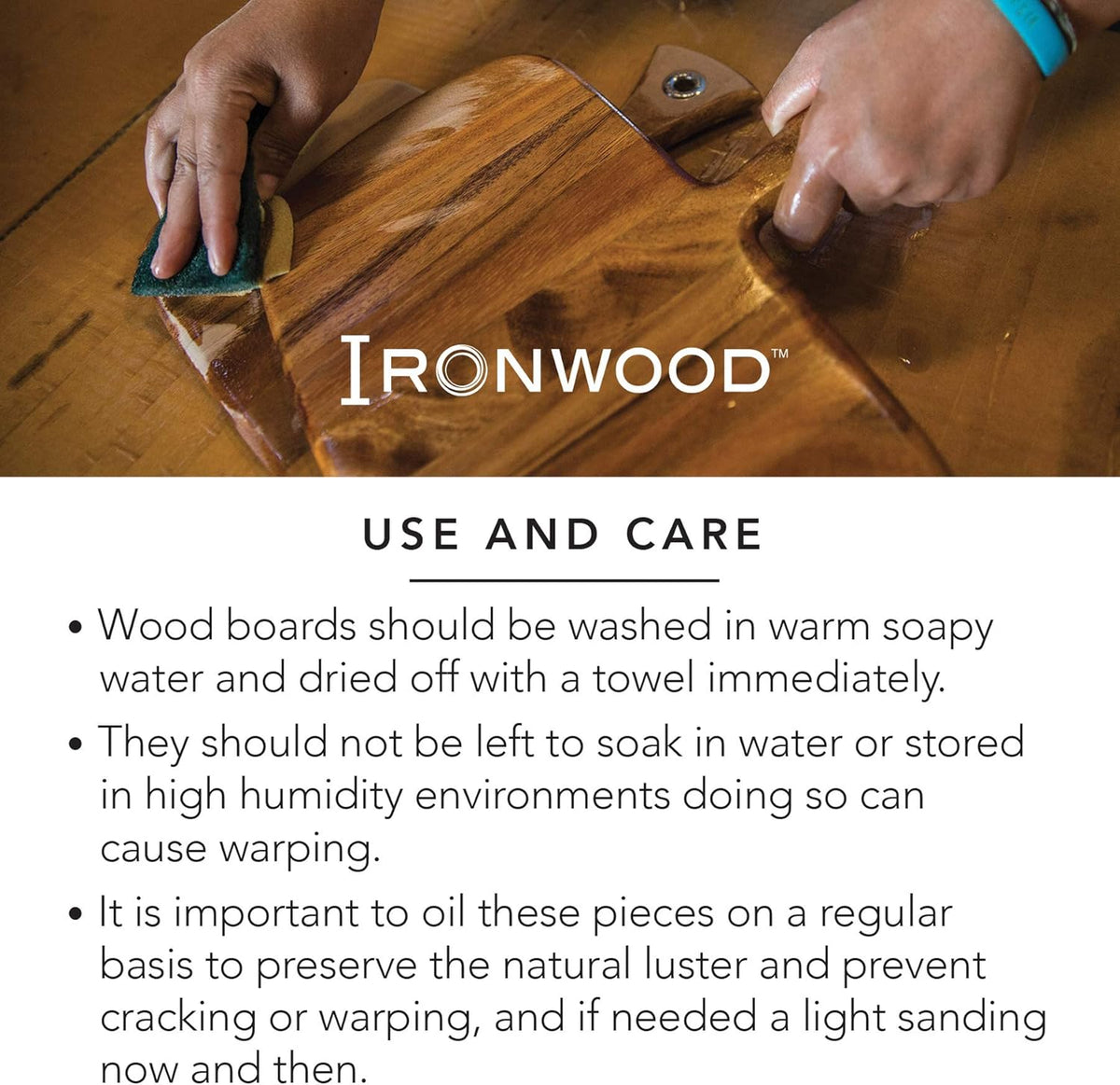 Ironwood Steak Barbecue Plate – Acacia Wood, Cow Engraving