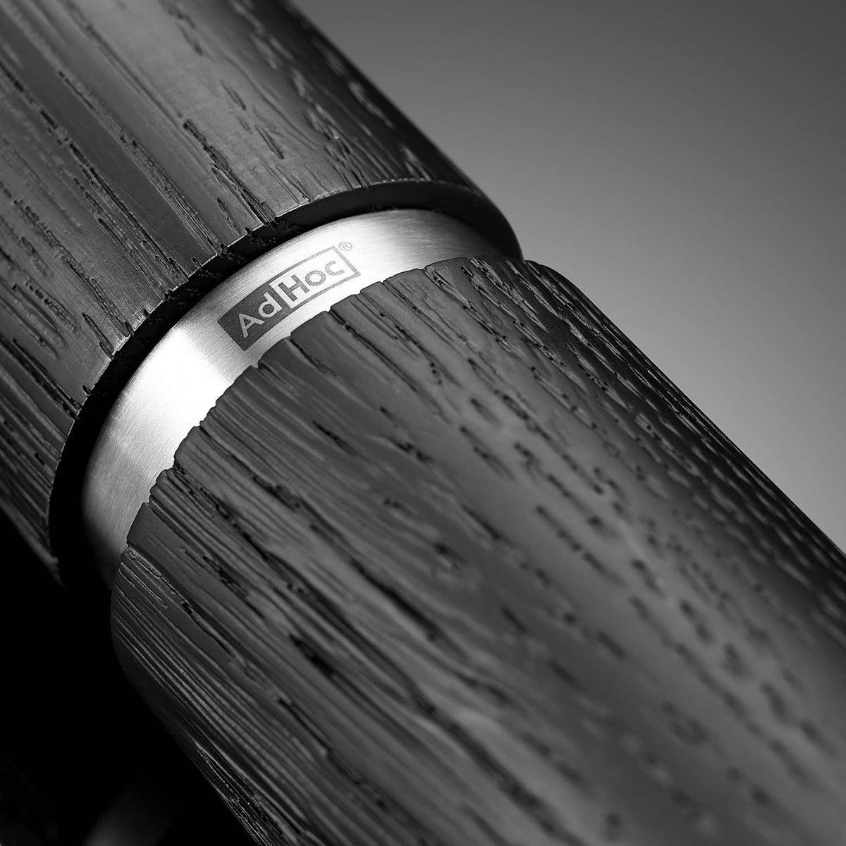 AdHoc Textura Salt and Pepper Mill Set – Light / Dark Ash Wood – 8" / 20 cm