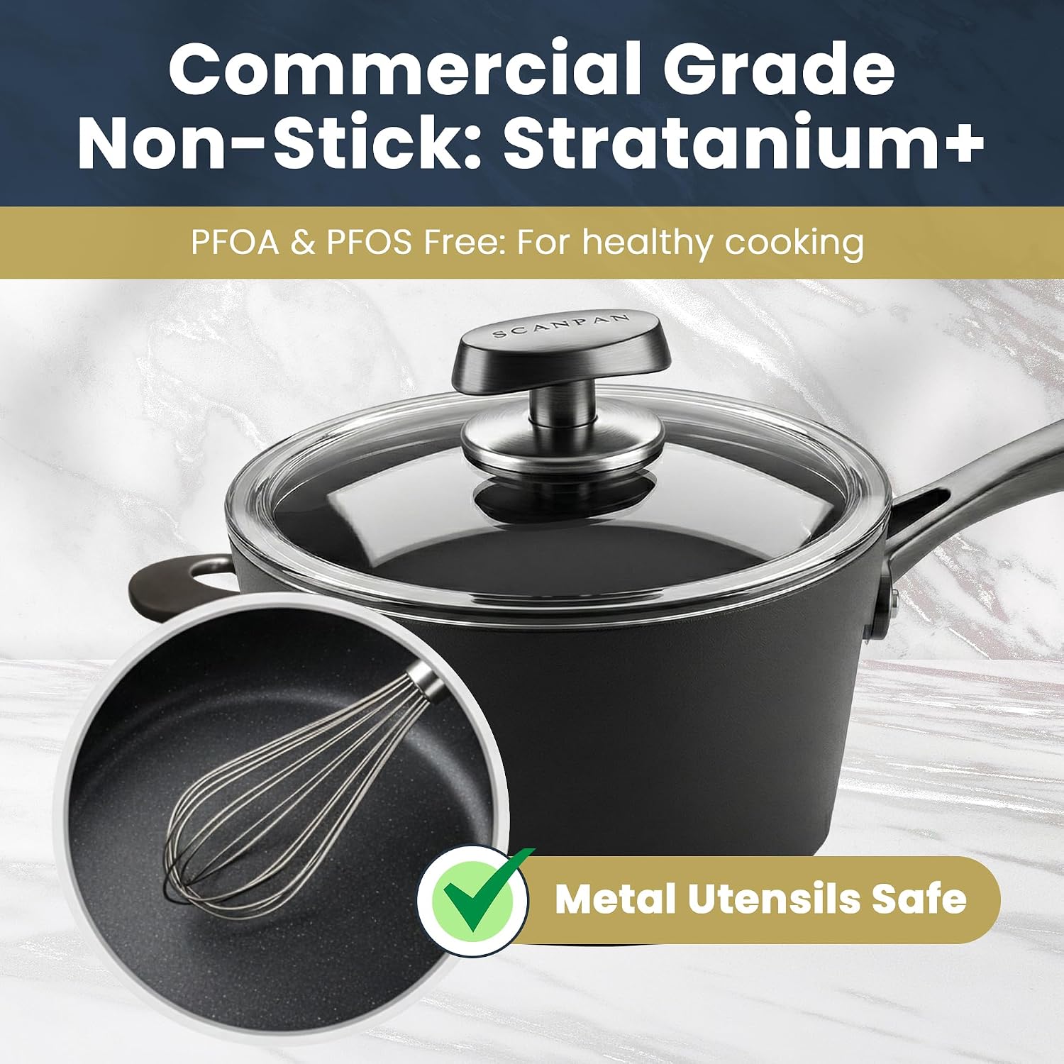 Scanpan Pro SB+ Induction Saucepan with Lid – 20 cm / 2.5 L