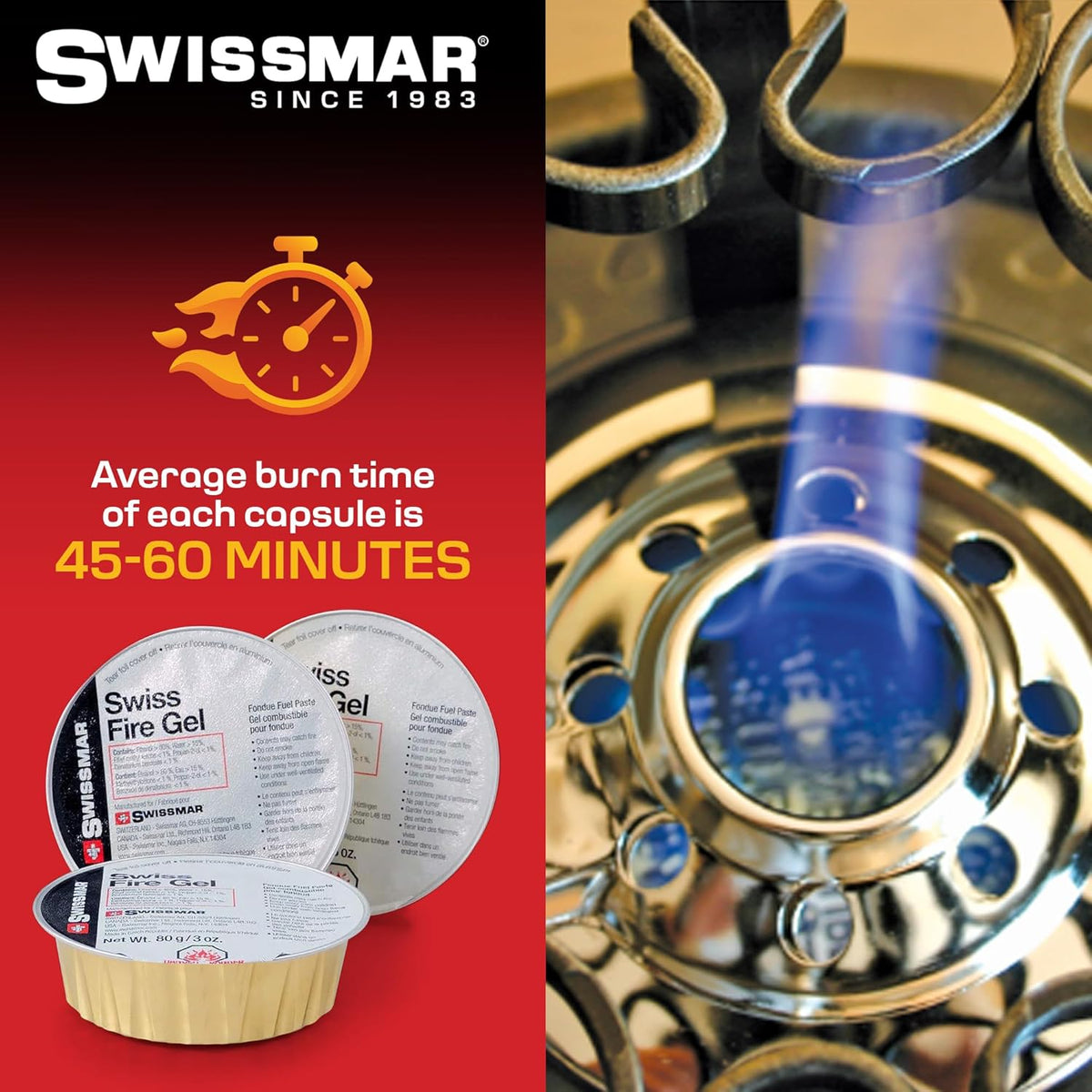 Swissmar Swiss Fire Gel Cans – 80 g / 3 oz – 3 Pack by Kitchen Niche