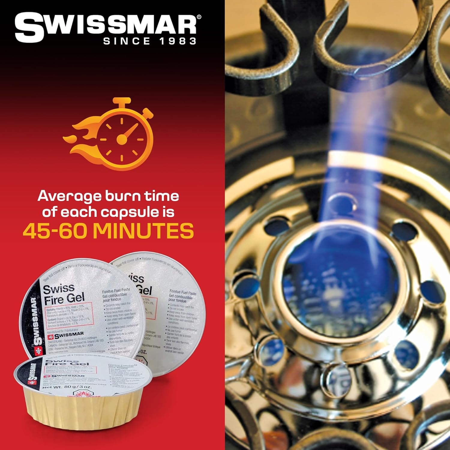 Swissmar Swiss Fire Gel Cans – 80 g / 3 oz – 3 Pack by Kitchen Niche