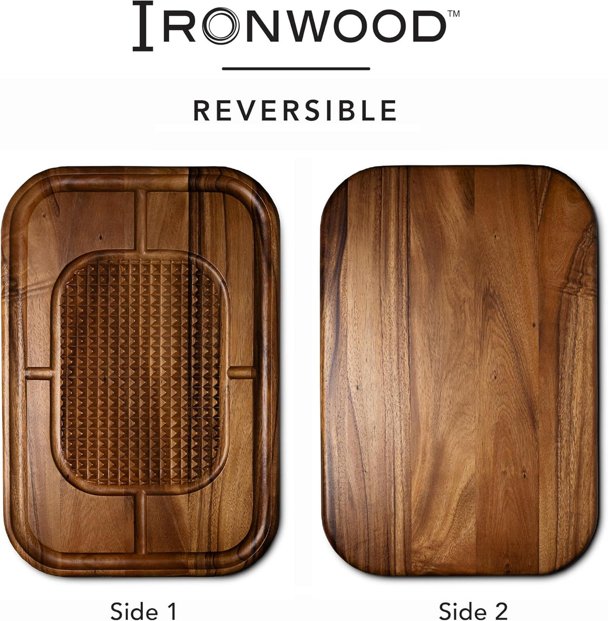 Ironwood Gansevoort Large Acacia Wood Carving Board with Juice Groove