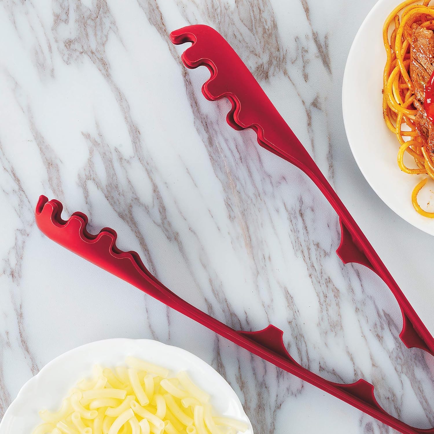 Fox Run 2 in 1 Silicone Pasta Serving Tongs with Measurer