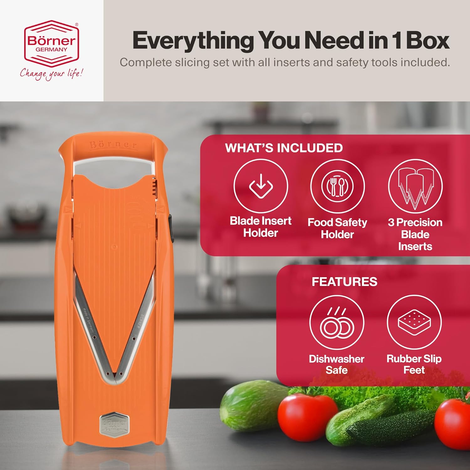 Börner VPower V-Slicer Mandoline – Orange