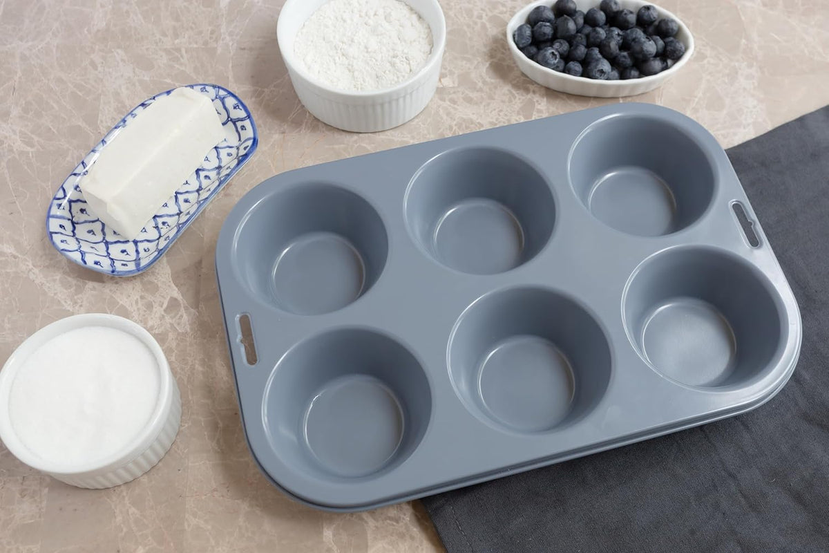 Fox Run Giant Muffin Pan – 6 Cup Non-Stick