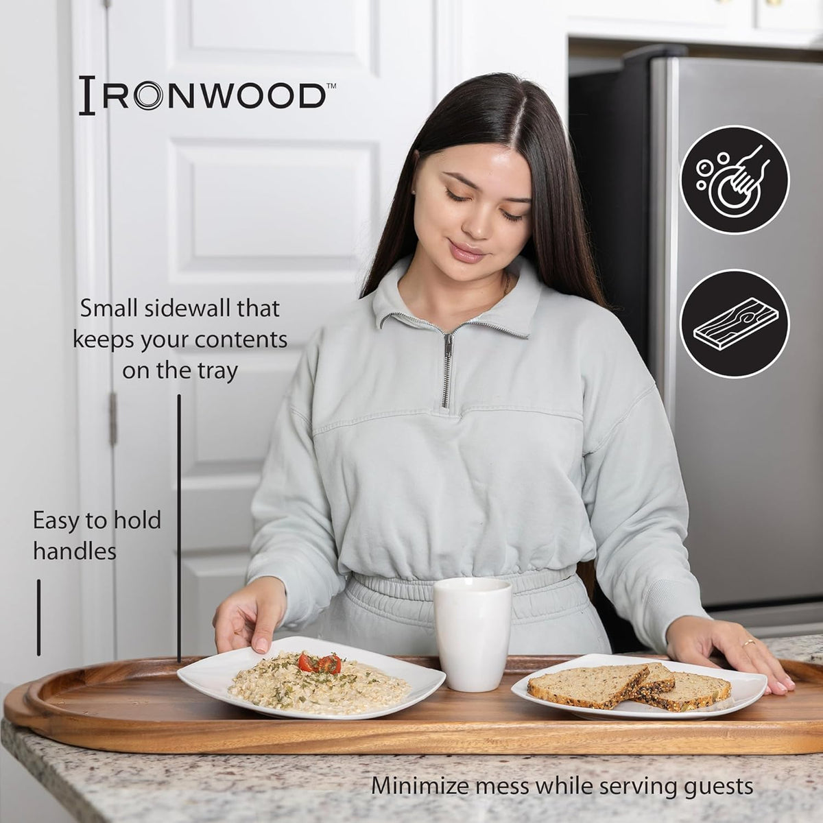 Ironwood Frederiksberg Oval Acacia Wood Charcuterie and Serving Tray